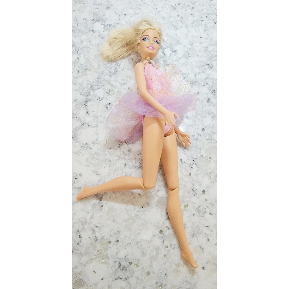 2009 Mattel Barbie Ballerina Doll Pink Purple Tutu Articulated‎ Legs
